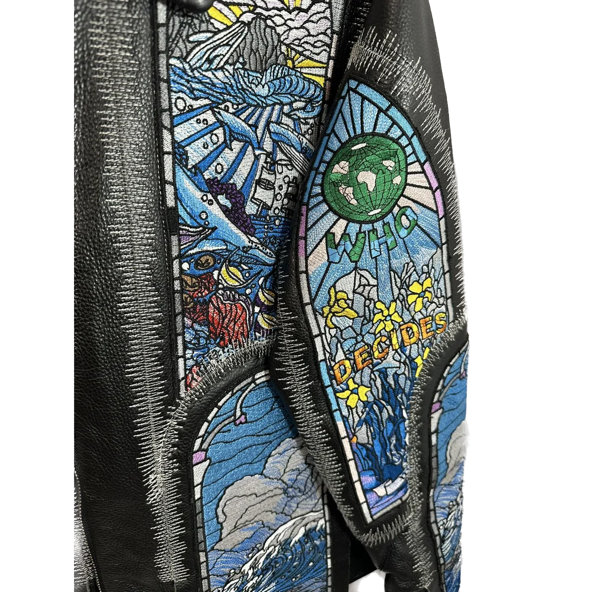 WHO DECIDES WAR OCEAN TRUCKER HEAVY LEATHER JACKET