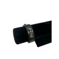 Chrome Hearts Silver Cross Leather Bracelet