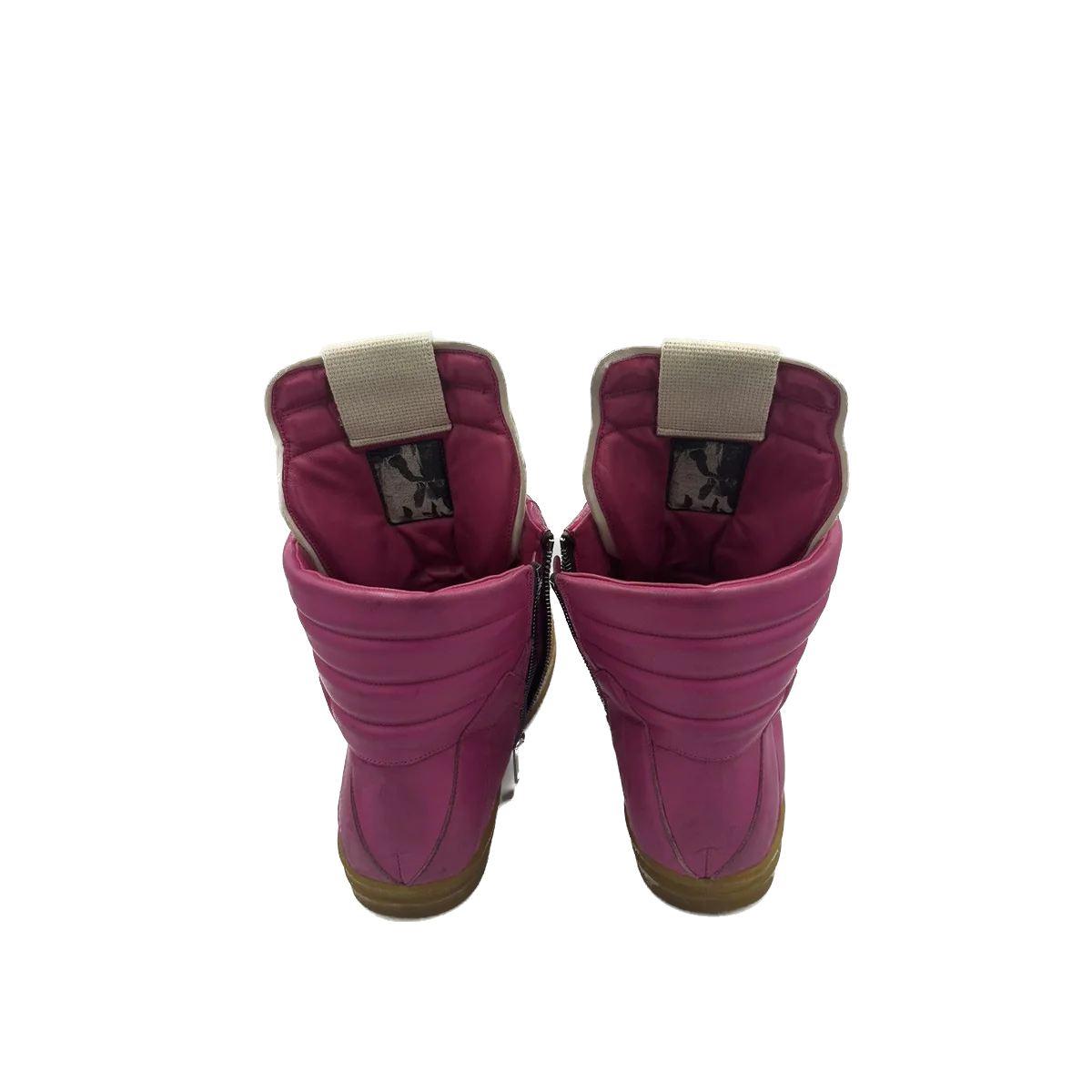 Rick Owens pink yellow sole geobasket