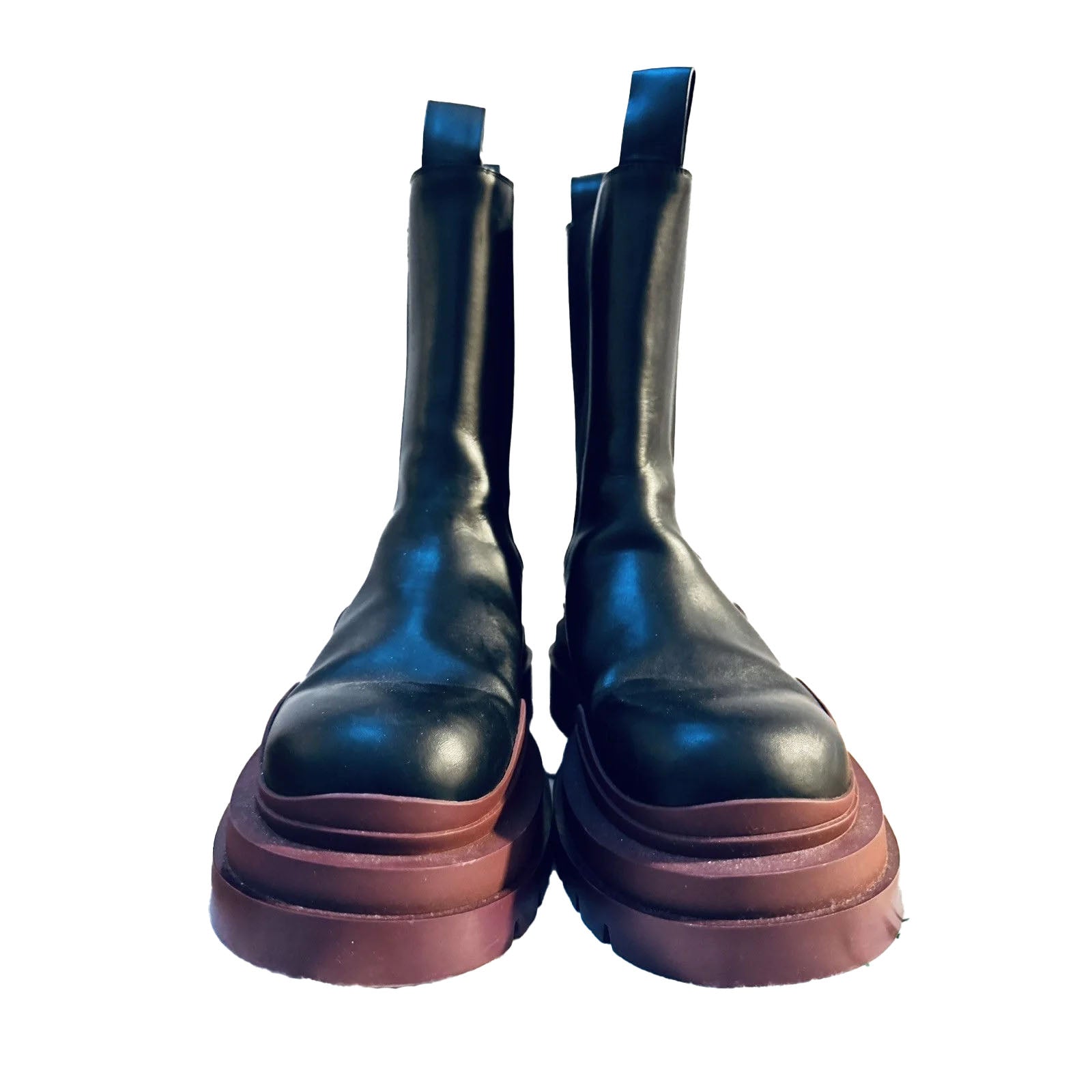 BLACK TIRE CHELSEA BOOTS