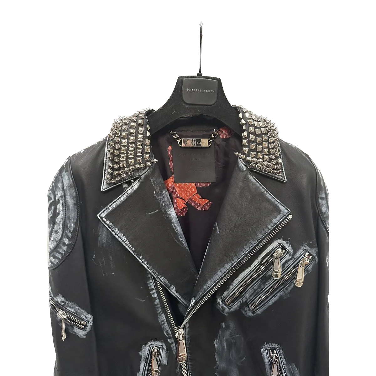 Philipp Plein Teddy Bear Leather Jacket