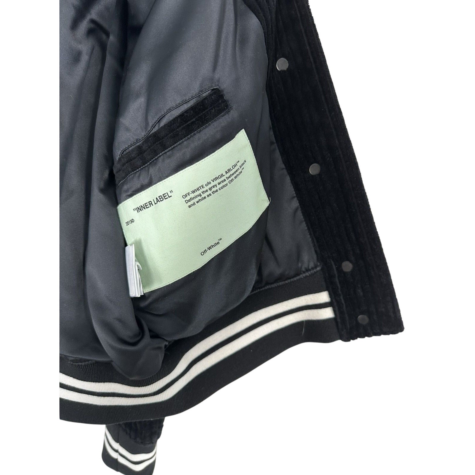 OFF WHITE VARSITY JACKET CORDUROY