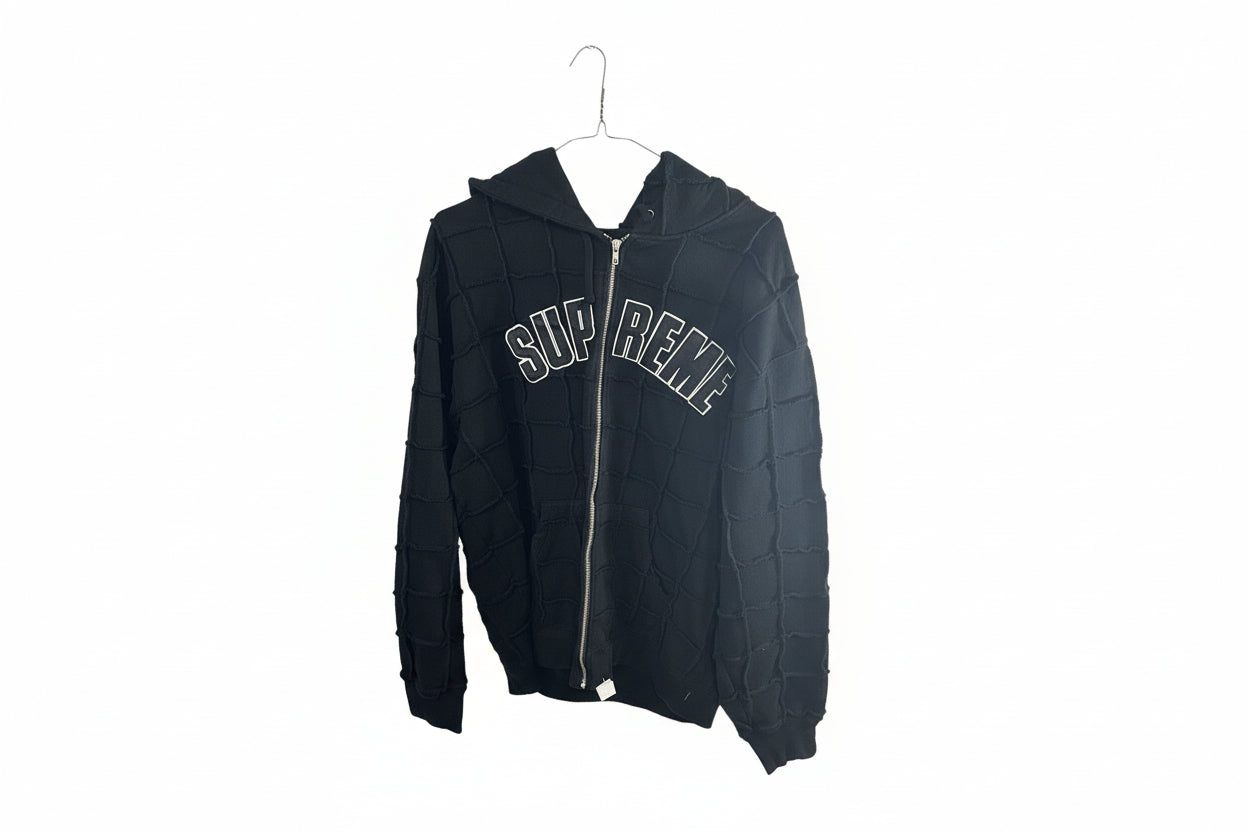 Supreme Reverse Patchwork Zip Up Hoodie