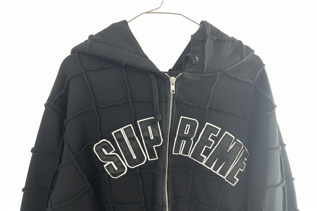 Supreme Reverse Patchwork Zip Up Hoodie