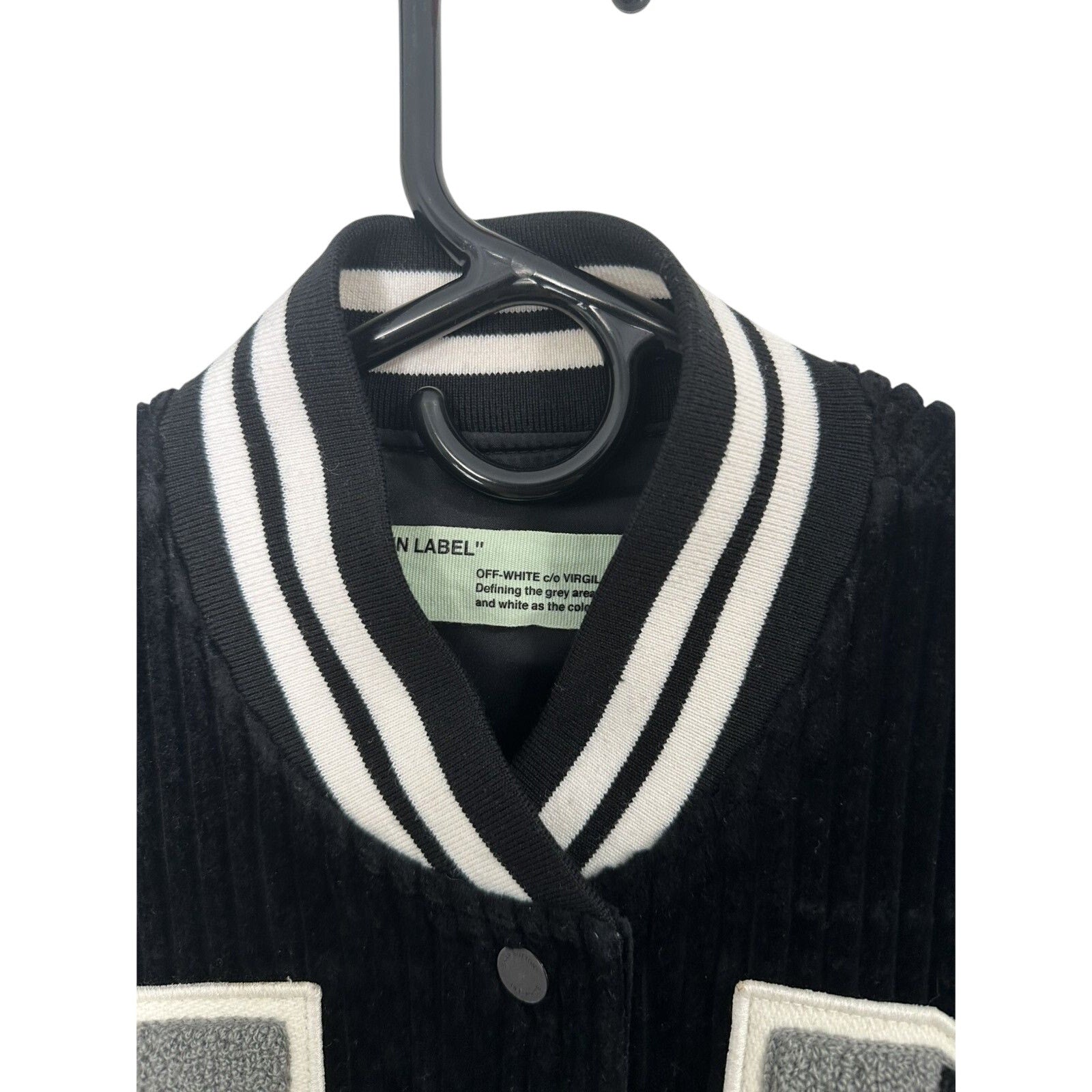 OFF WHITE VARSITY JACKET CORDUROY