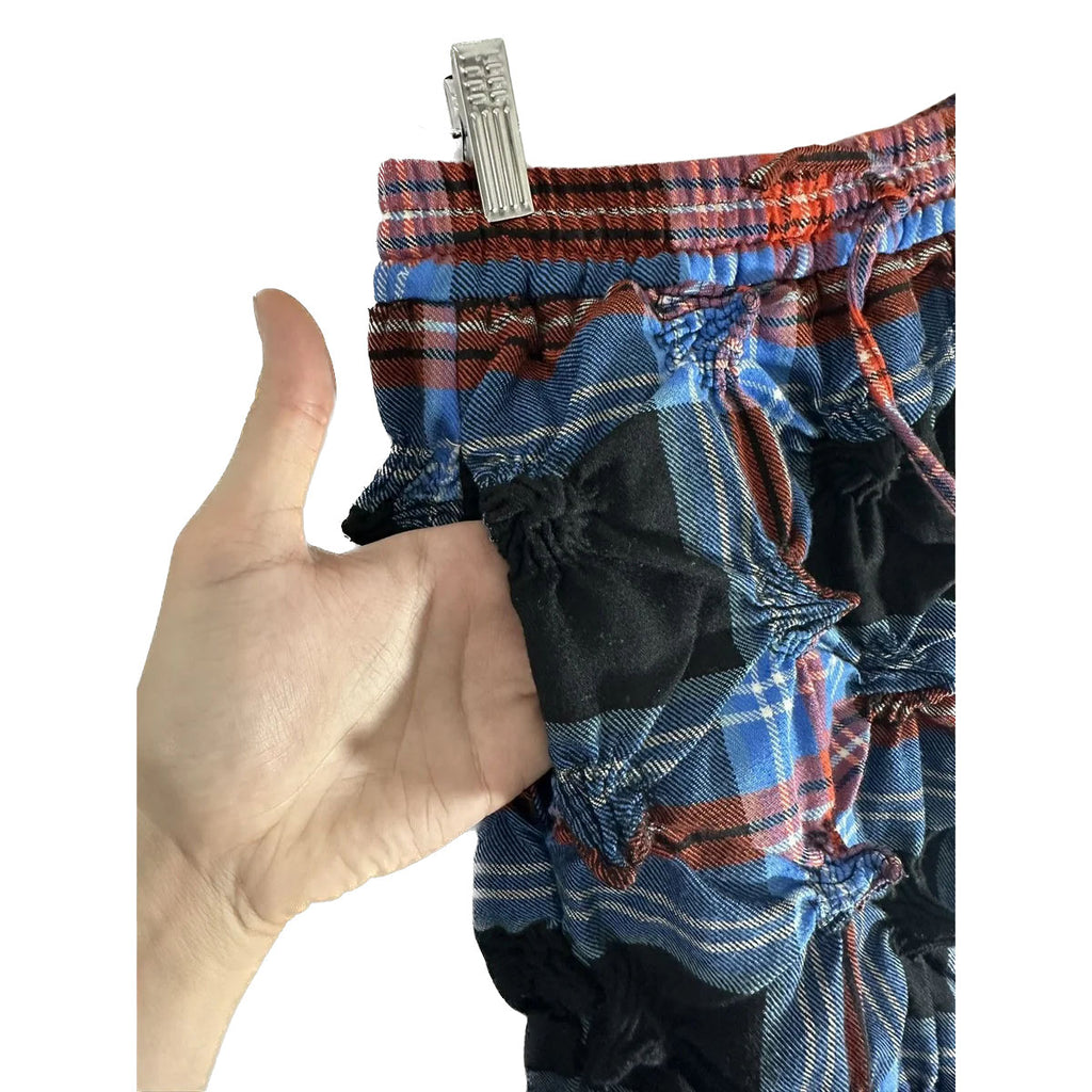 Spiked tartan plaid jacket and short set