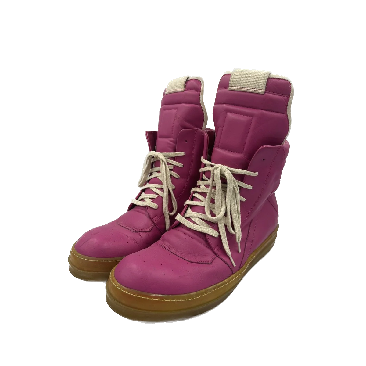Rick Owens pink yellow sole geobasket