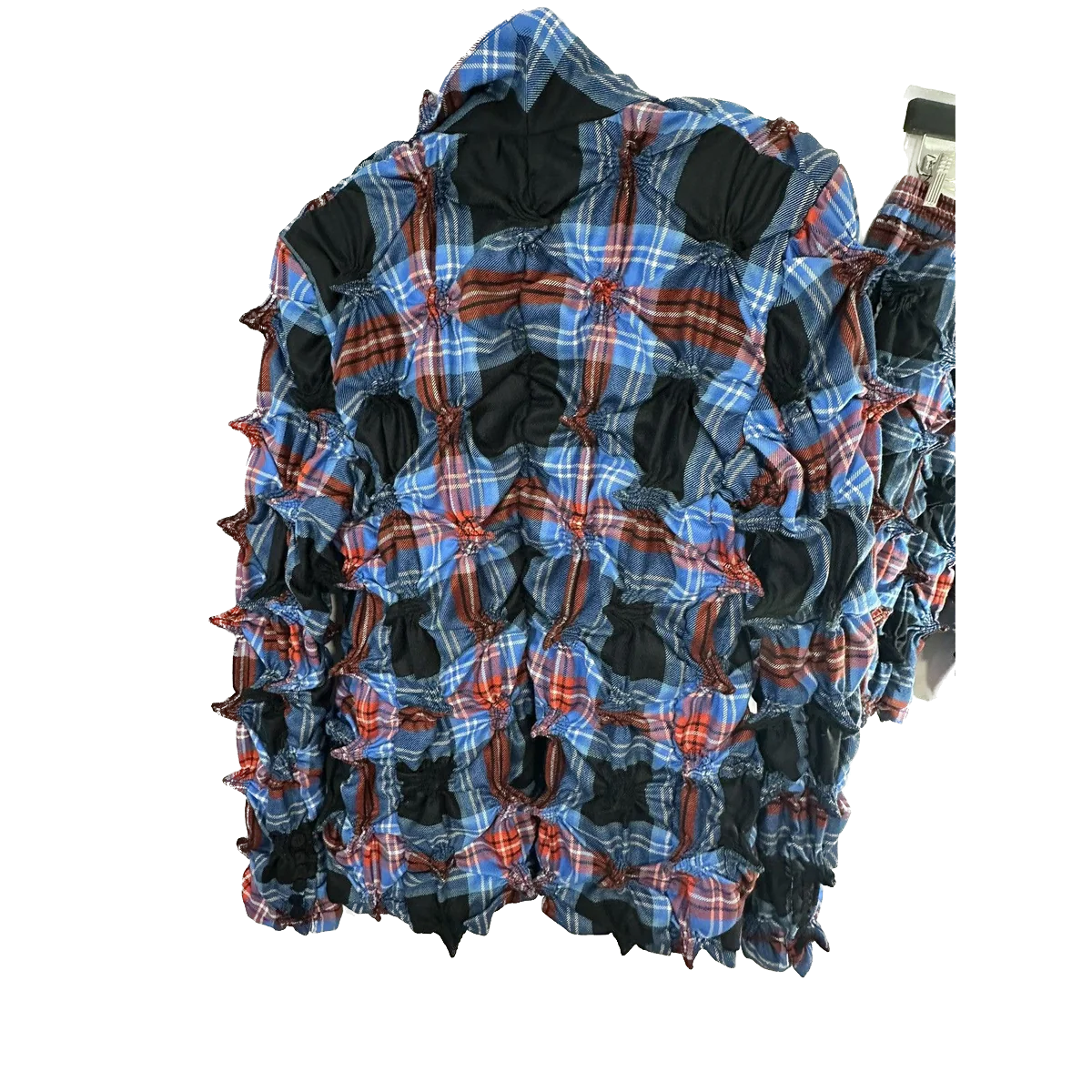 Spiked tartan plaid jacket and short set