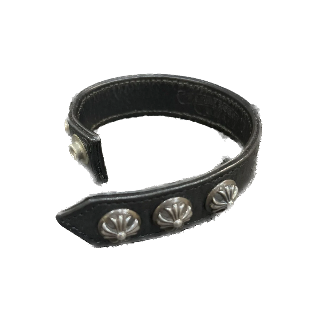 Chrome Hearts Leather Cross Ball Bracelet