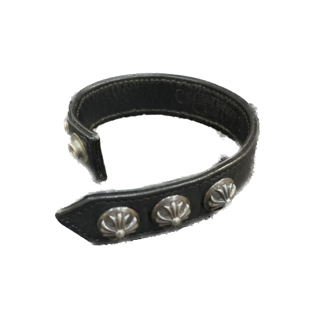 Chrome Hearts Leather Cross Ball Bracelet