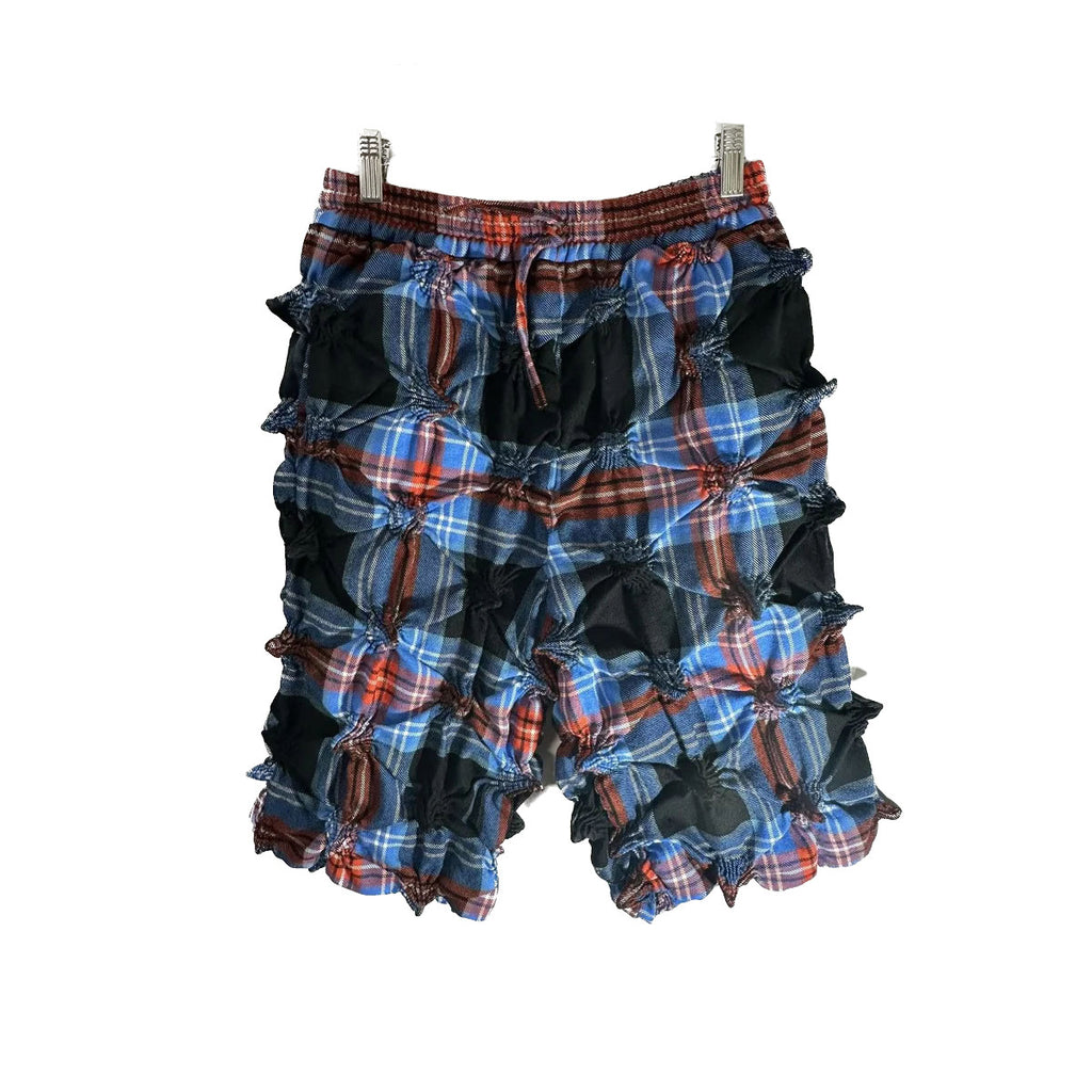 Spiked tartan plaid jacket and short set
