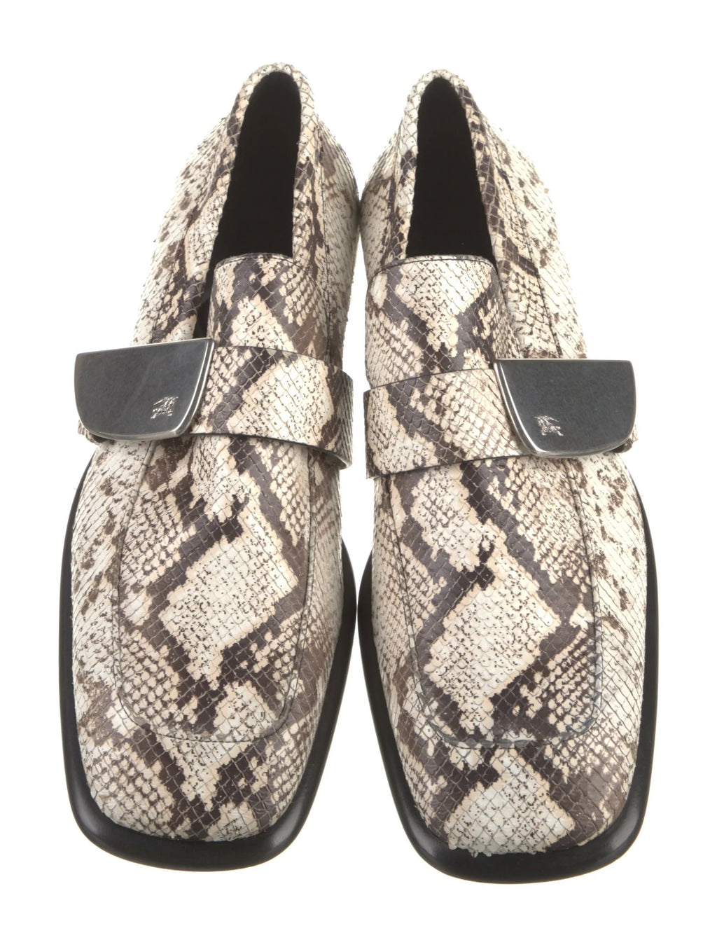 Burberry Leather Animal Print Loafers