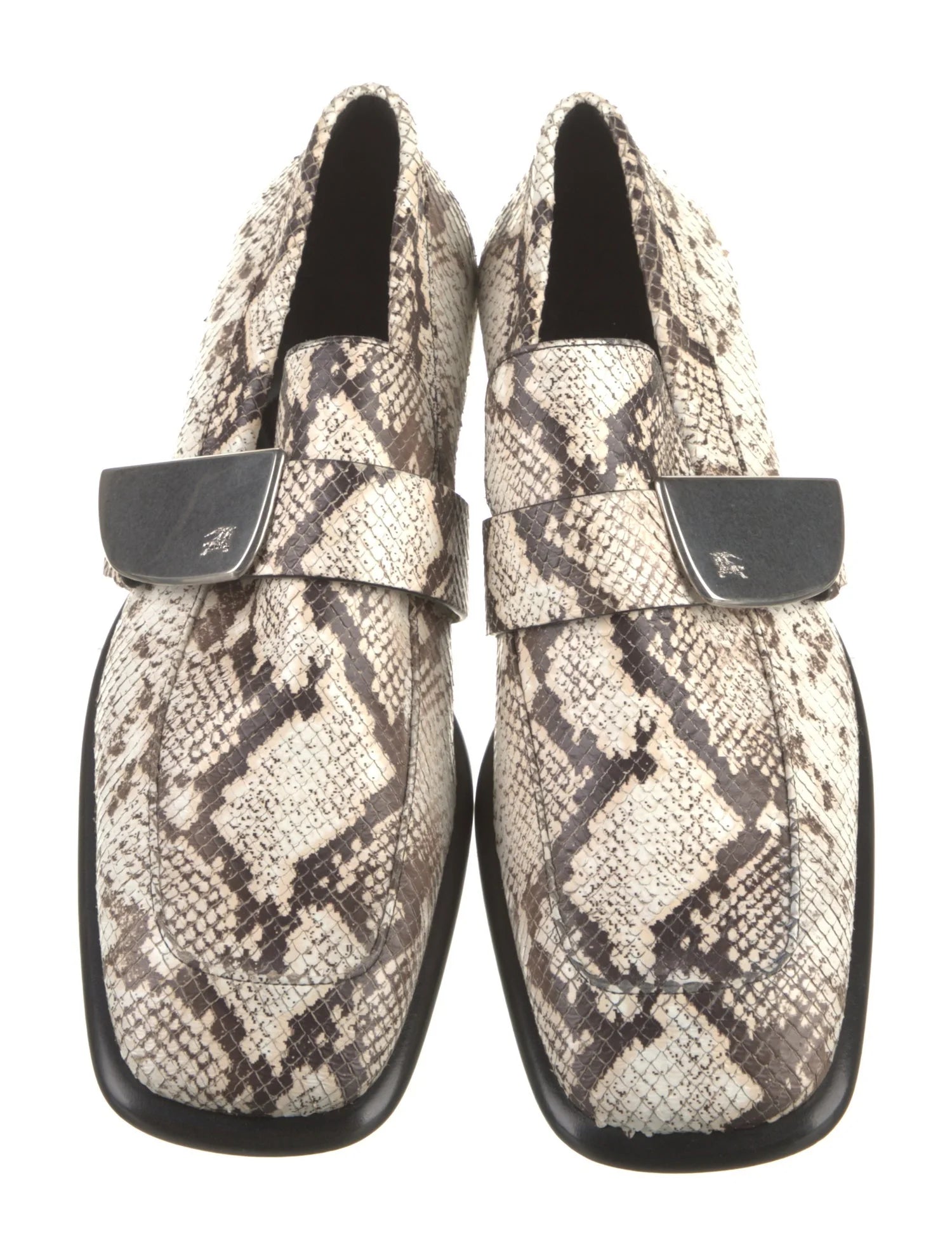 Burberry Leather Animal Print Loafers