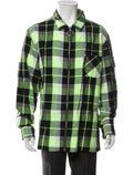 Off-White Yellow Plaid Zip Up Shirt