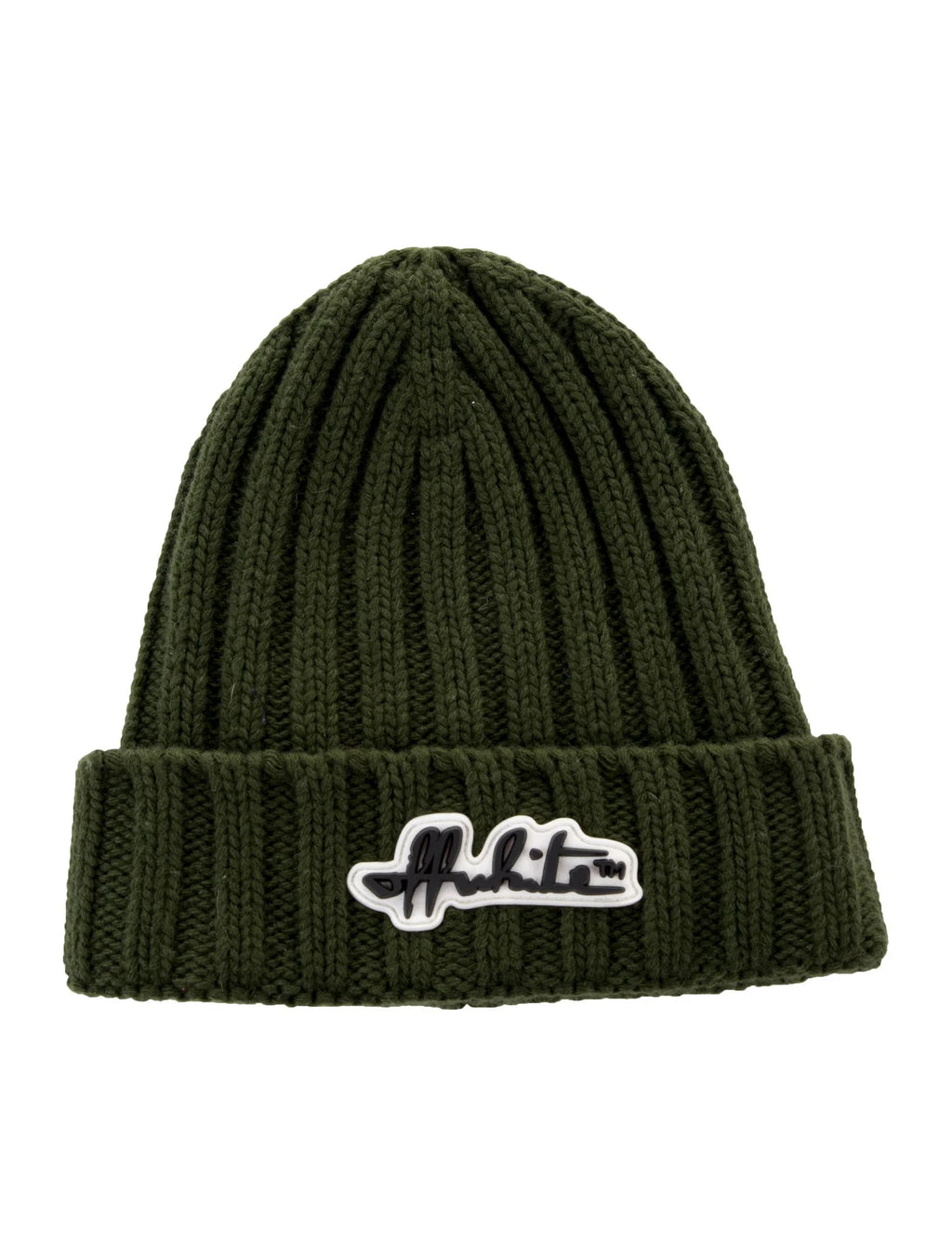 Off White Green Beanie