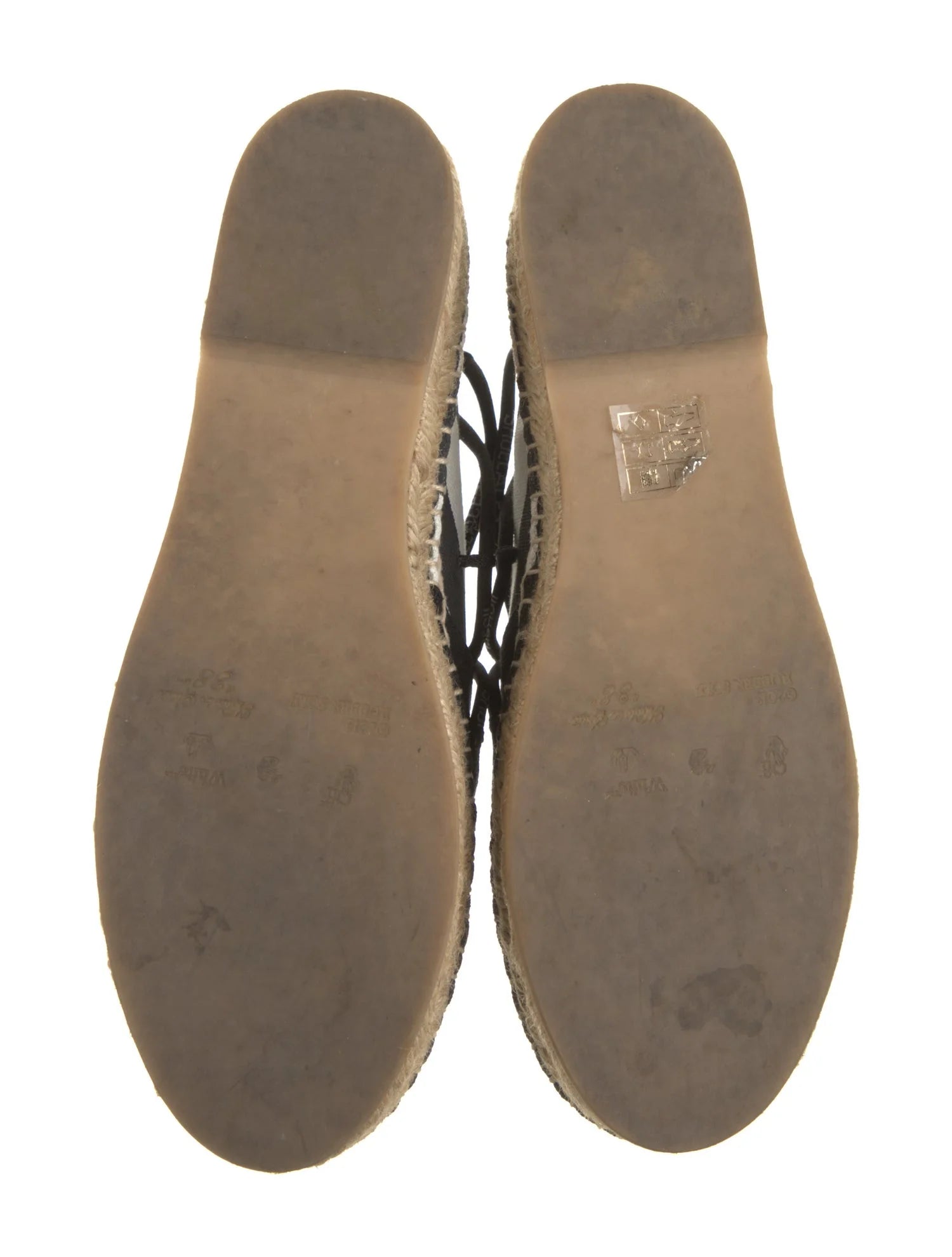 Off-White Canvas Striped Espadrilles With Laces