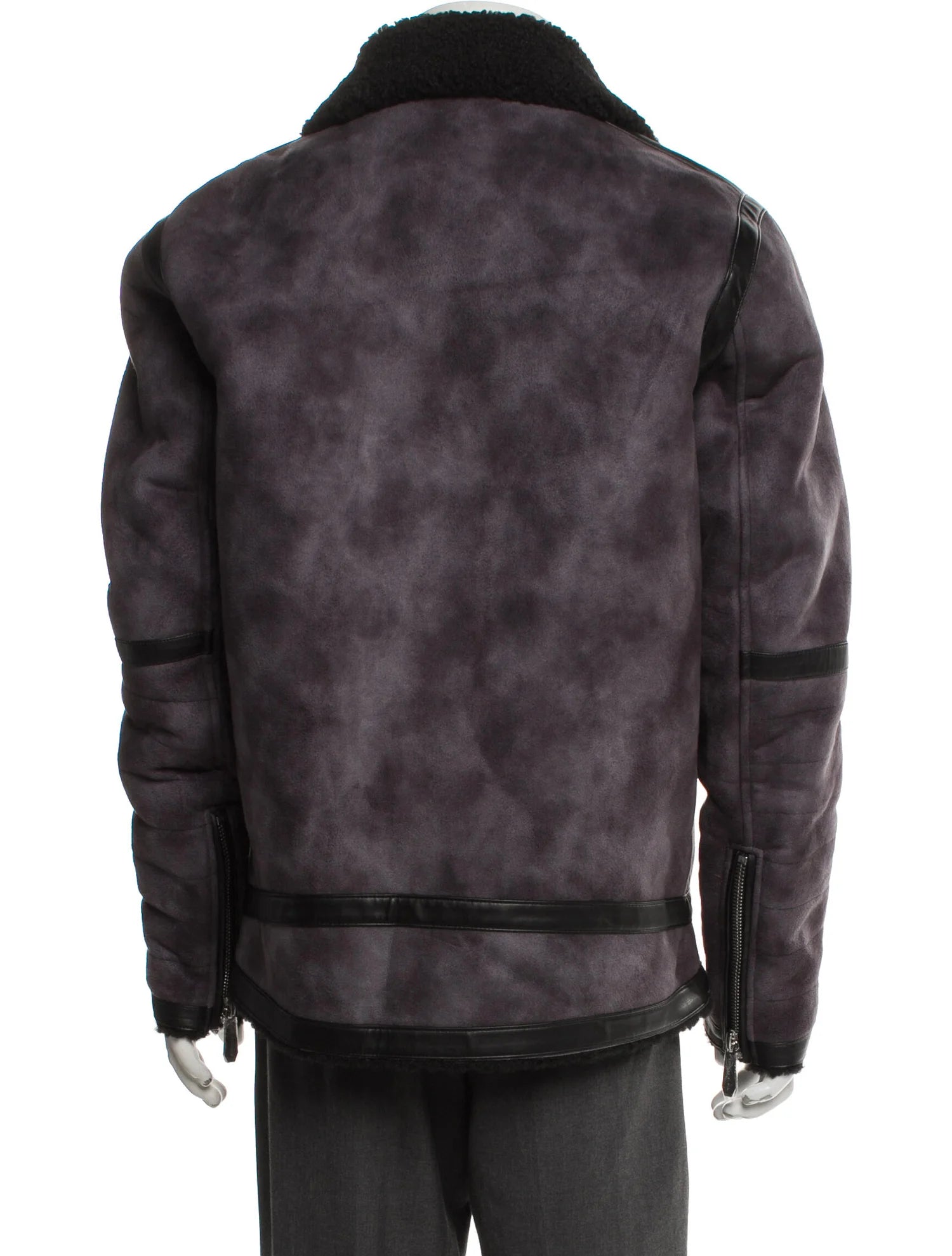Philipp Plein Biker Suede Sherpa Jacket