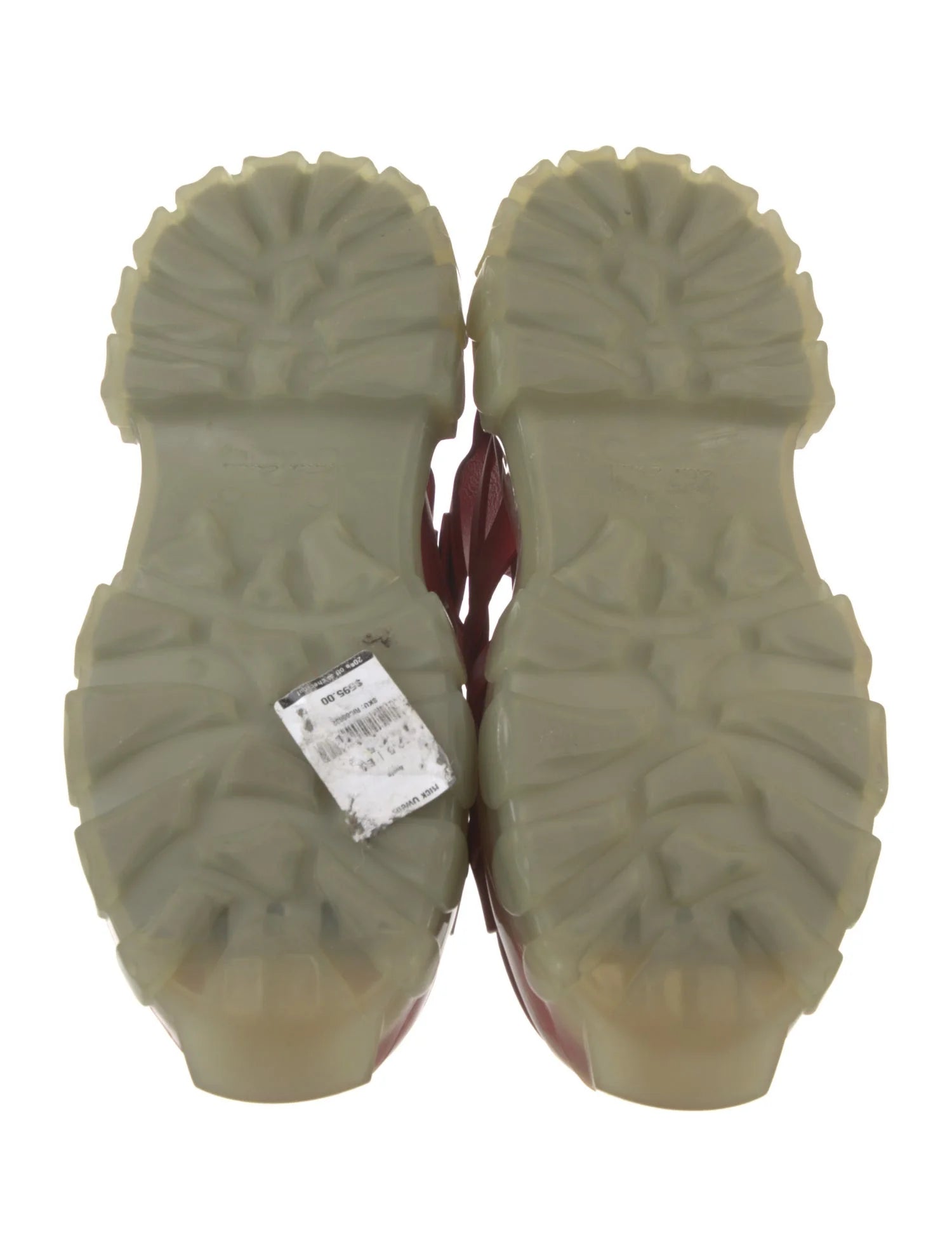 Rick Owens Red with Transparent Sole