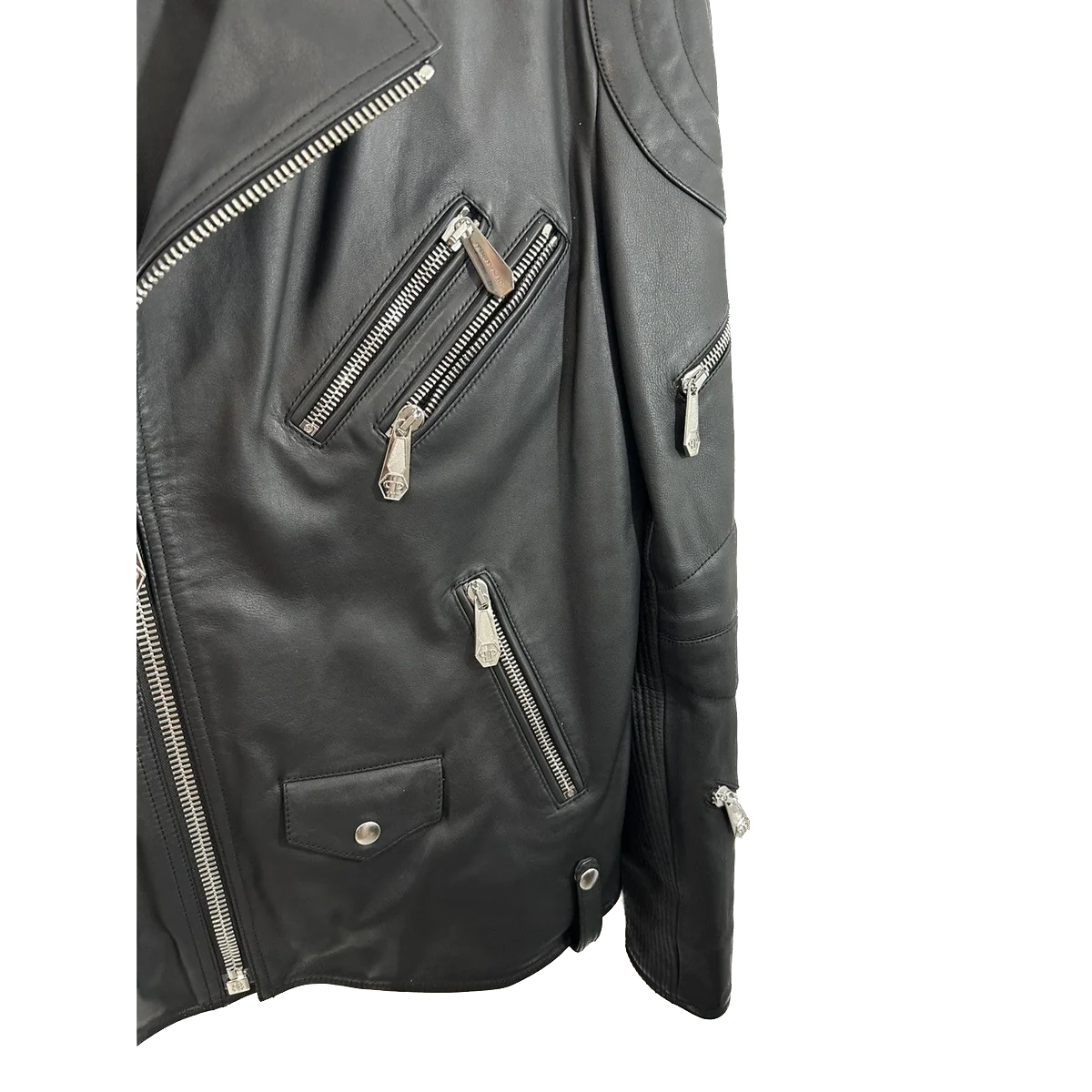 PHILIPP PLEIN LEATHER SKULL JACKET