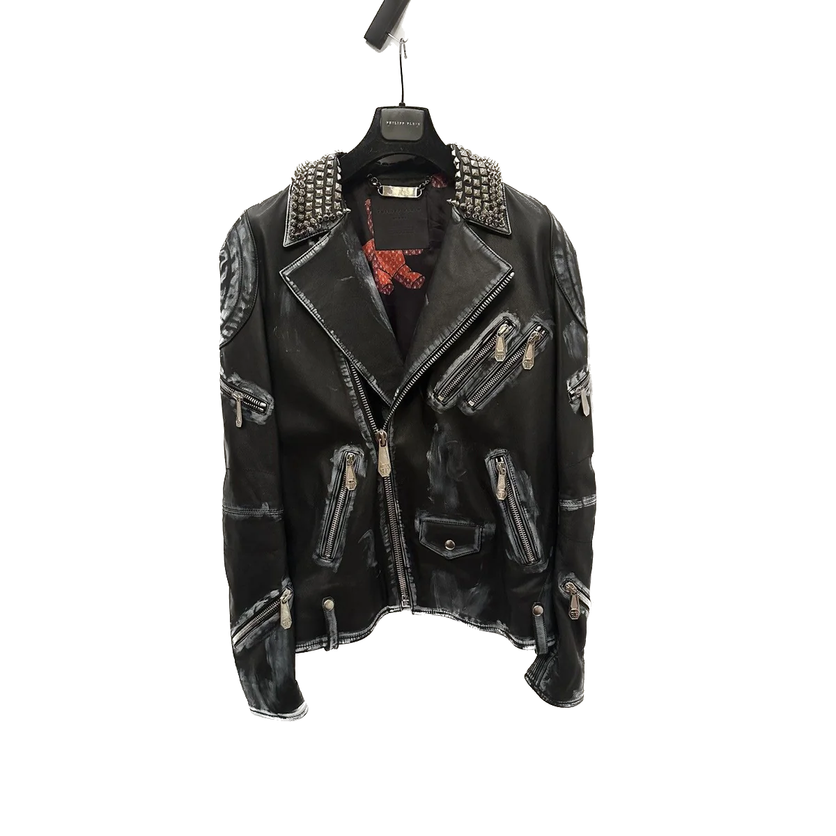 Philipp Plein Teddy Bear Leather Jacket