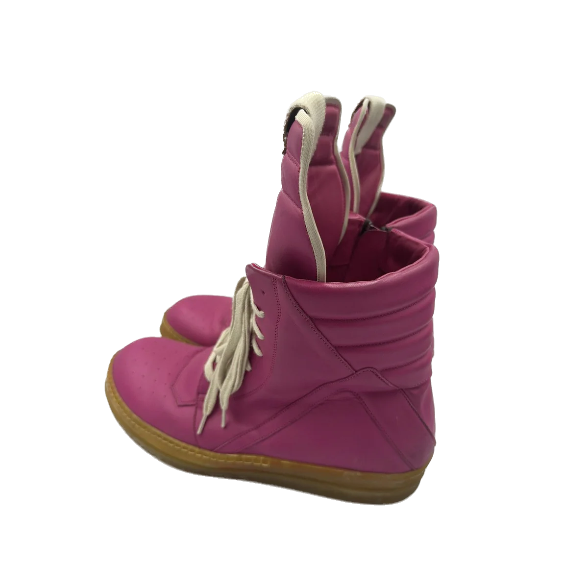 Rick Owens pink yellow sole geobasket