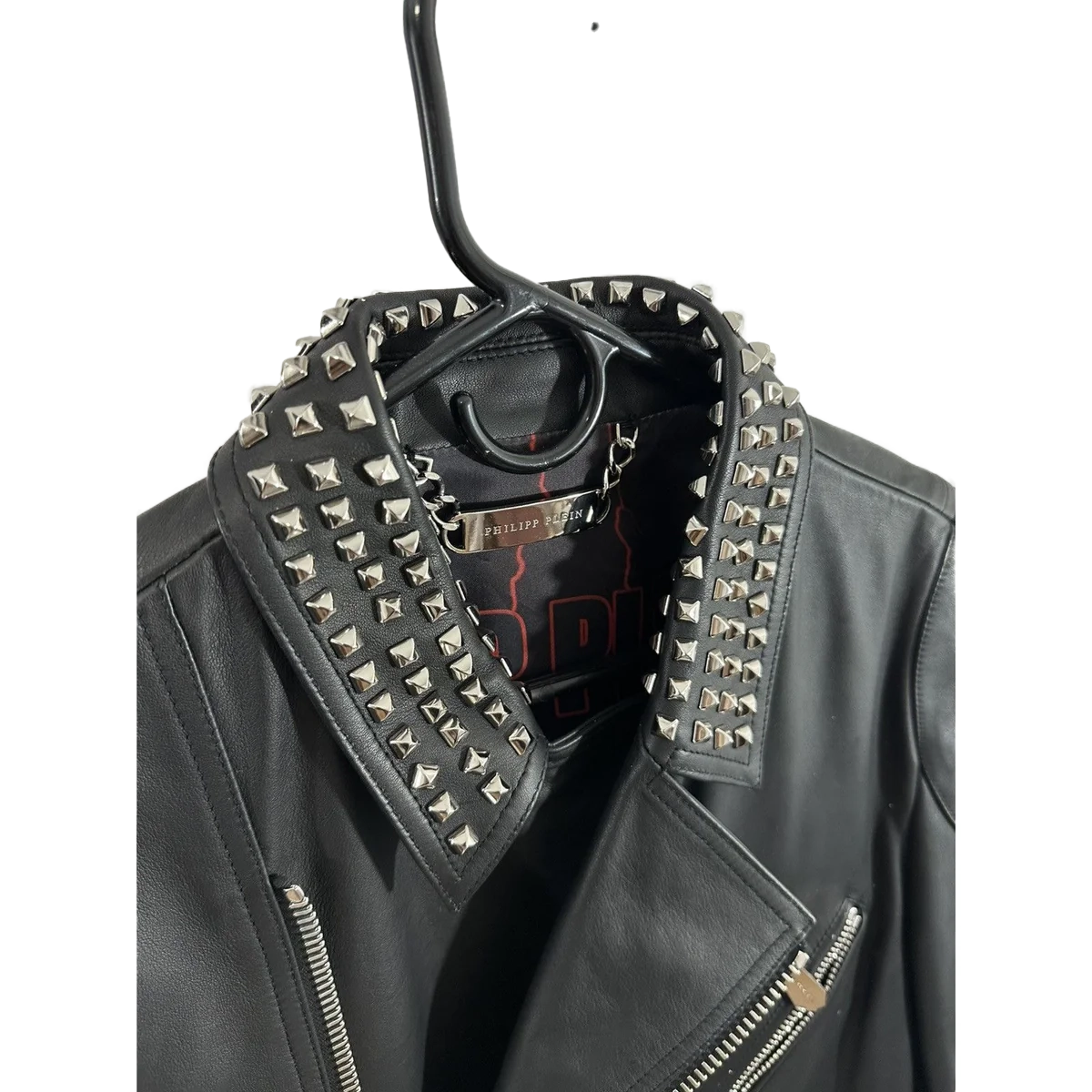 PHILIPP PLEIN LEATHER SKULL JACKET