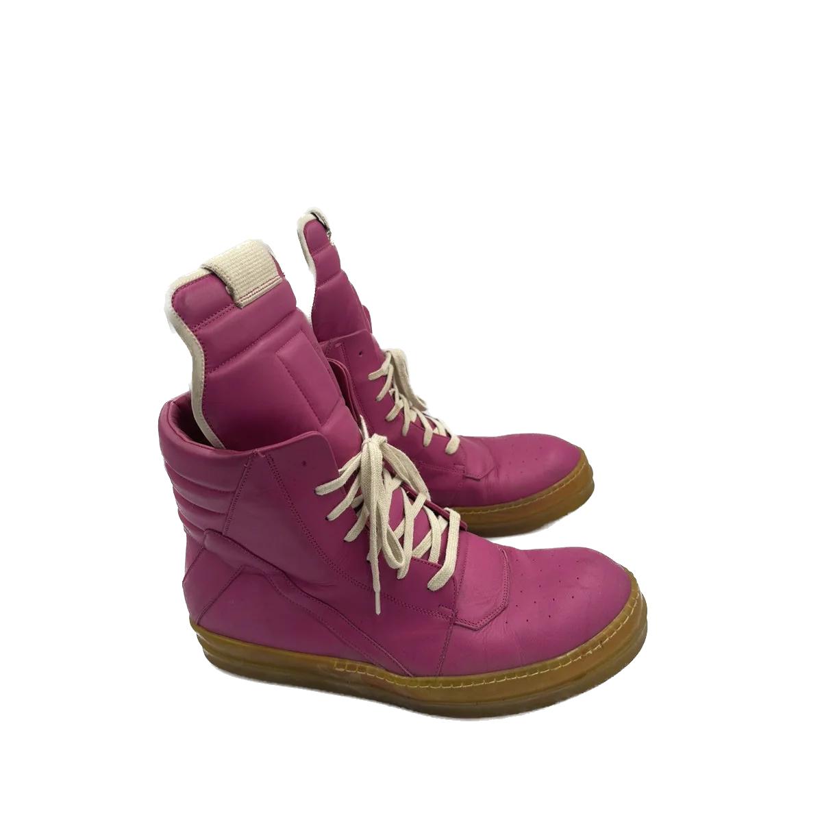 Rick Owens pink yellow sole geobasket