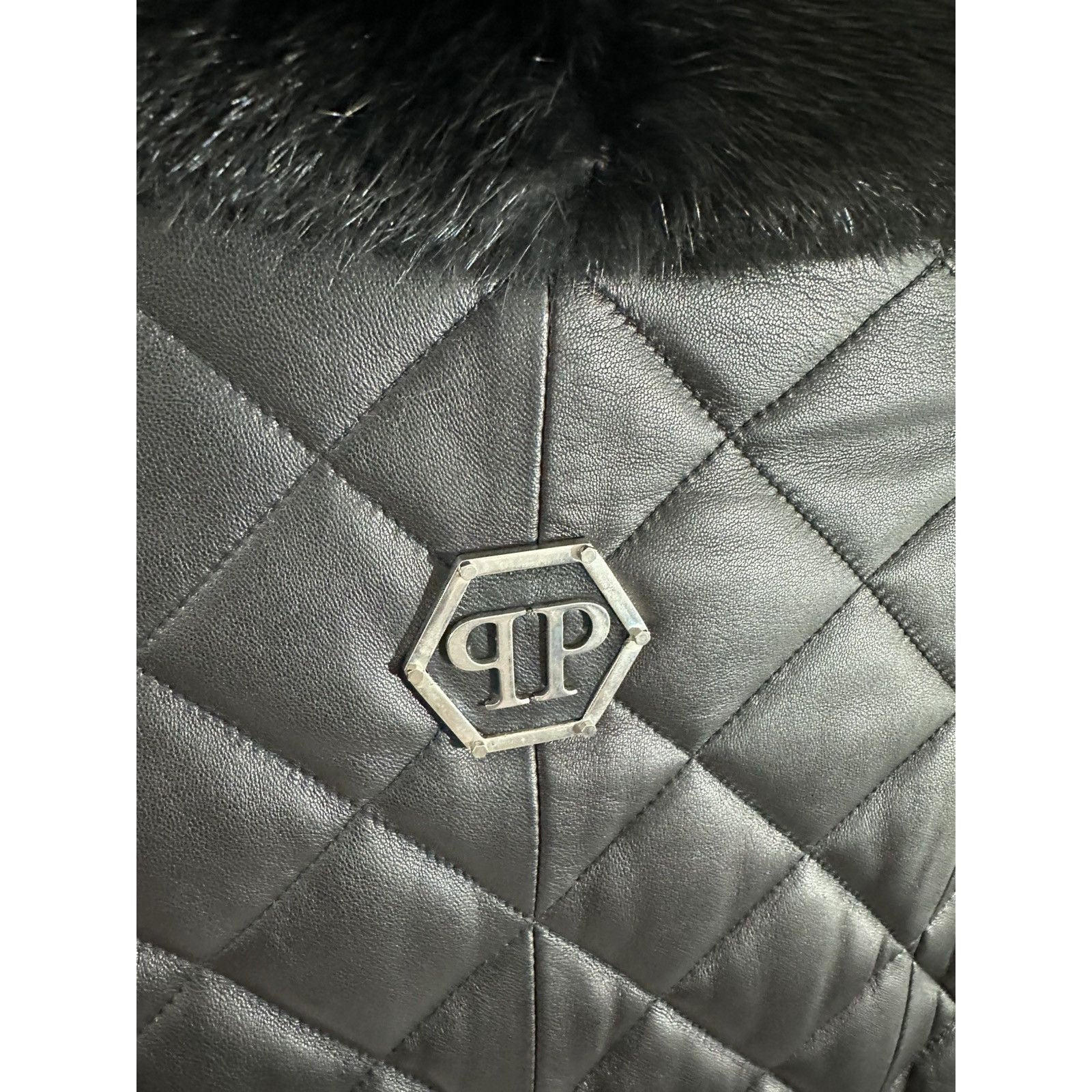 Philipp Plein Leather Jacket Quilted