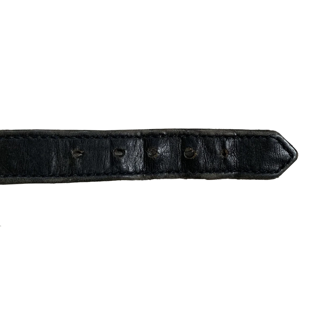 Chrome Hearts Silver Cross Leather Bracelet