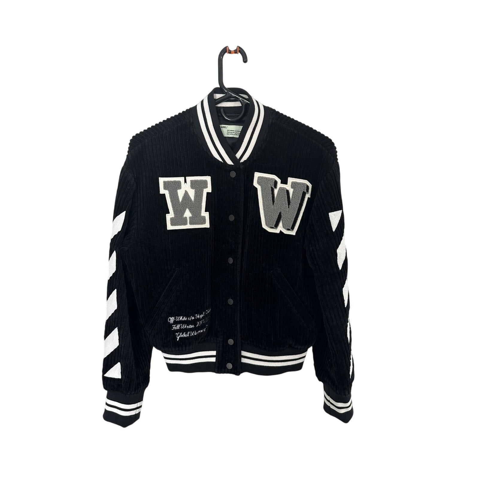 OFF WHITE VARSITY JACKET CORDUROY