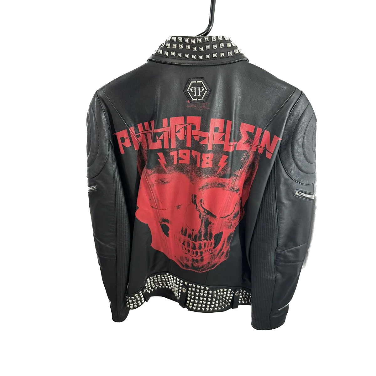 PHILIPP PLEIN LEATHER SKULL JACKET