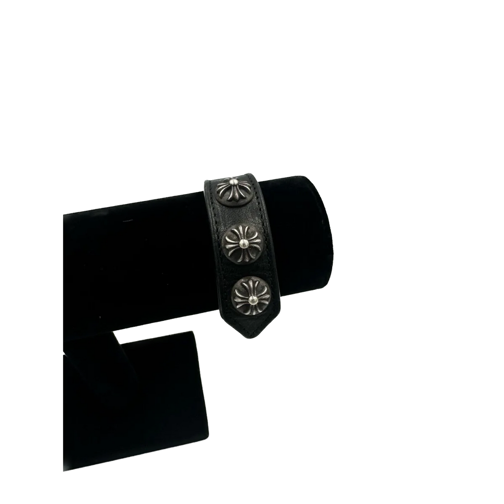 Chrome Hearts Leather Cross Ball Bracelet