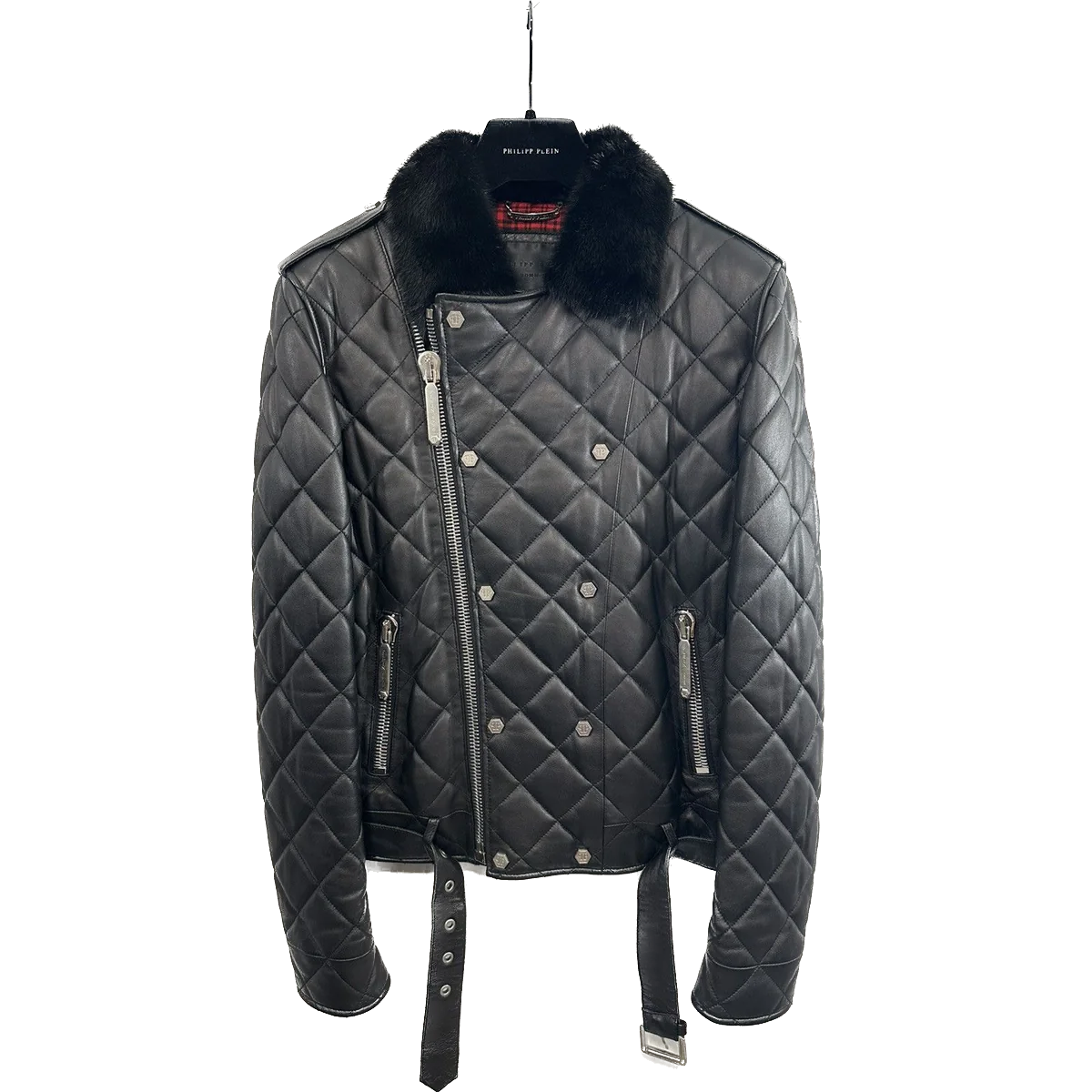 Philipp Plein Leather Jacket Quilted