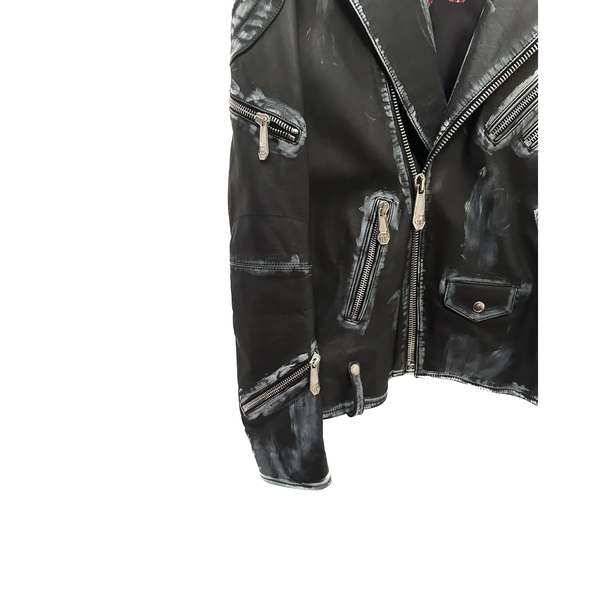 Philipp Plein Teddy Bear Leather Jacket
